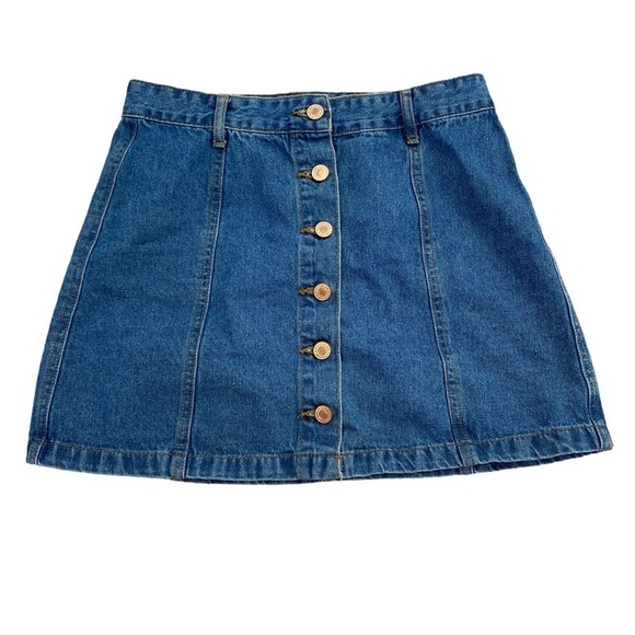 Forever 21 Womens Medium Button Up Denim Mini Skirt - Picture 1 of 7